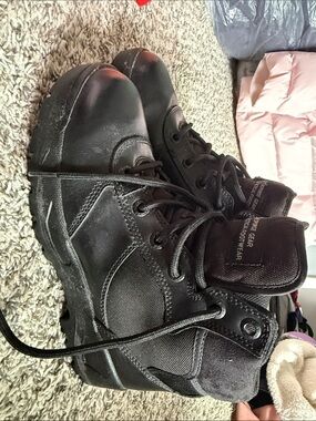 Women's Black Lace-Up Combat Boots - Rugged Tactical Footwear Style